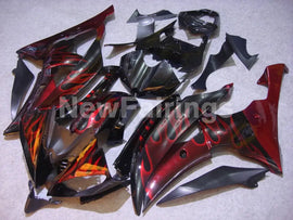 Black Red Flame - YZF-R6 08-16 Fairing Kit Vehicles & Parts > Vehicle Parts & Accessories > Motor Vehicle Parts > Motor