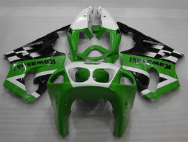 Green and White Black Factory Style - NINJA ZX-7R 96-03 Fairing Kit