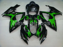Carica l&#39;immagine nel visualizzatore di Gallery, Black and Green Flame - GSX-R600 06-07 Fairing Kit -