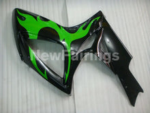 Carica l&#39;immagine nel visualizzatore di Gallery, Black and Green Flame - GSX-R600 06-07 Fairing Kit -