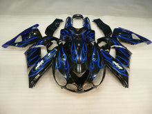 Carica l&#39;immagine nel visualizzatore di Gallery, Black and Blue Flame - NINJA ZX-14R 06-11 Fairing Kit