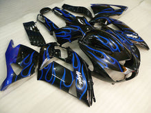 Carica l&#39;immagine nel visualizzatore di Gallery, Black and Blue Flame - NINJA ZX-14R 06-11 Fairing Kit