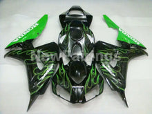 Carica l&#39;immagine nel visualizzatore di Gallery, Black and Green Flame - CBR1000RR 06-07 Fairing Kit -