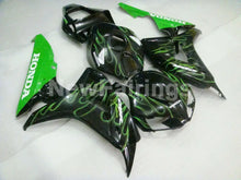 Carica l&#39;immagine nel visualizzatore di Gallery, Black and Green Flame - CBR1000RR 06-07 Fairing Kit -