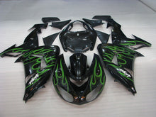Carica immagine nel visualizzatore della galleria, Black and Green Flame - NINJA ZX-10R 06-07 Fairing Kit