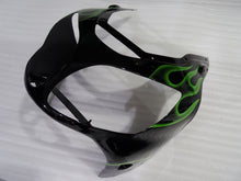 Carica l&#39;immagine nel visualizzatore di Gallery, Black and Green Flame - NINJA ZX-12R 00-01 Fairing Kit