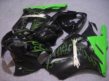 Carica l&#39;immagine nel visualizzatore di Gallery, Black and Green Flame - NINJA ZX-12R 02-04 Fairing Kit