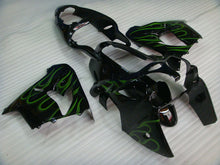 Carica l'immagine nel visualizzatore di Gallery, Black with Green Flame - NINJA ZX-9R 00-01 Fairing Kit