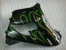 Carica l'immagine nel visualizzatore di Gallery, Black with Green Flame - NINJA ZX-9R 00-01 Fairing Kit