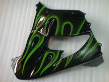 Carica l'immagine nel visualizzatore di Gallery, Black with Green Flame - NINJA ZX-9R 00-01 Fairing Kit