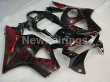 Carica l&#39;immagine nel visualizzatore di Gallery, Black and Red Flame - CBR 954 RR 02-03 Fairing Kit -