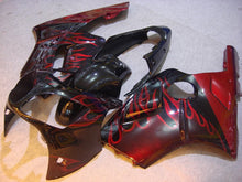Carica l&#39;immagine nel visualizzatore di Gallery, Black and Red Flame - NINJA ZX-12R 00-01 Fairing Kit