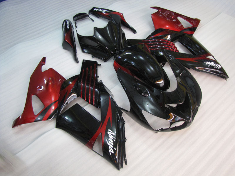 Black and Red Flame - NINJA ZX-14R 06-11 Fairing Kit