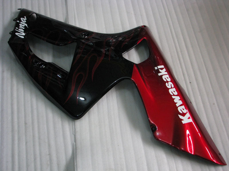 Black and Red Flame - NINJA ZX-6R 03-04 Fairing Kit