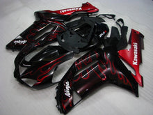 Carica l'immagine nel visualizzatore di Gallery, Black and Red Flame - NINJA ZX-6R 07-08 Fairing Kit