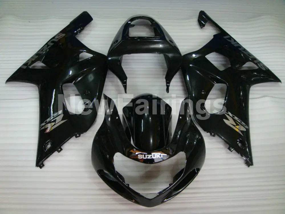 Black with Silver Decals Factory Style - GSX-R600 01-03 Fairing Kit