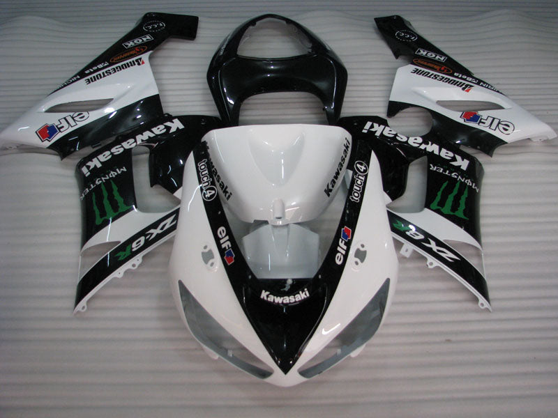 Black and White Monster - NINJA ZX-6R 05-06 Fairing Kit