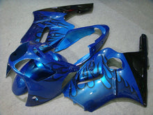 Carica l&#39;immagine nel visualizzatore di Gallery, Blue and Black Flame - NINJA ZX-12R 00-01 Fairing Kit