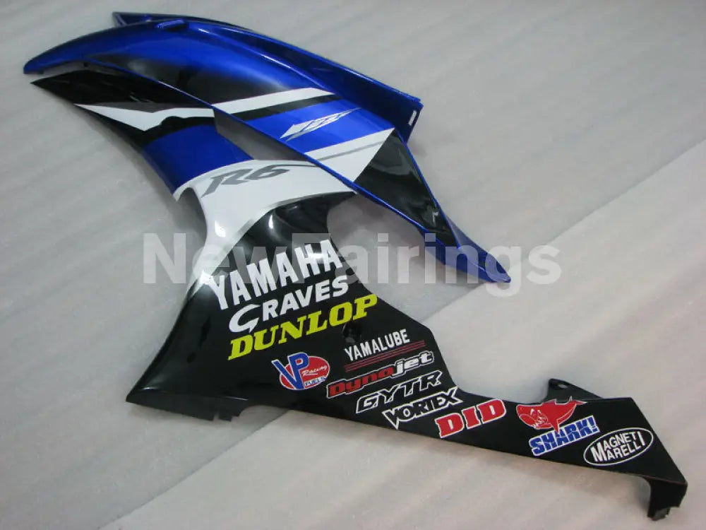 Blue White and Black Dunlop - YZF-R6 08-16 Fairing Kit Vehicles & Parts > Vehicle Parts & Accessories > Motor Vehicle