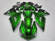 Carica l&#39;immagine nel visualizzatore di Gallery, Green and Black Flame - NINJA ZX-14R 12-25 Fairing Kit