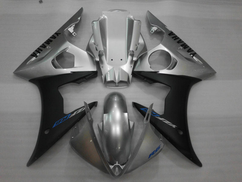 Stile da Fabbrica Argento e Nero Opaco - Kit Carenatura YZF-R6 03-04