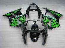 Carica l&#39;immagine nel visualizzatore di Gallery, Black and Green Factory Style - NINJA ZX-6R 00-02 Fairing Kit