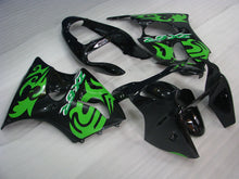 Carica l&#39;immagine nel visualizzatore di Gallery, Black and Green Factory Style - NINJA ZX-6R 00-02 Fairing Kit
