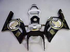 Black and White Lucky Strike - NINJA ZX-6R 03-04 Fairing Kit