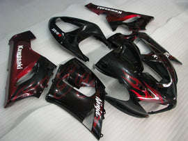 Black Red Flame - NINJA ZX-6R 05-06 Fairing Kit