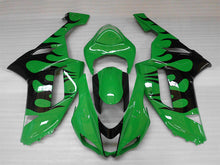 Carica l&#39;immagine nel visualizzatore di Gallery, Green and Black Flame - NINJA ZX-6R 07-08 Fairing Kit