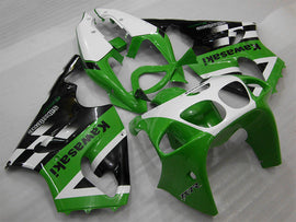 Green and White Black Factory Style - NINJA ZX-7R 96-03 Fairing Kit