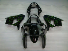 Carica l&#39;immagine nel visualizzatore di Gallery, Black with Green Flame - NINJA ZX-9R 00-01 Fairing Kit