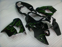 Carica l&#39;immagine nel visualizzatore di Gallery, Black with Green Flame - NINJA ZX-9R 00-01 Fairing Kit