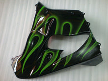 Carica l&#39;immagine nel visualizzatore di Gallery, Black with Green Flame - NINJA ZX-9R 00-01 Fairing Kit