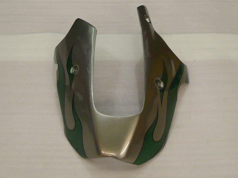 Silver and Green Flame - NINJA ZX-9R 00-01 Fairing Kit