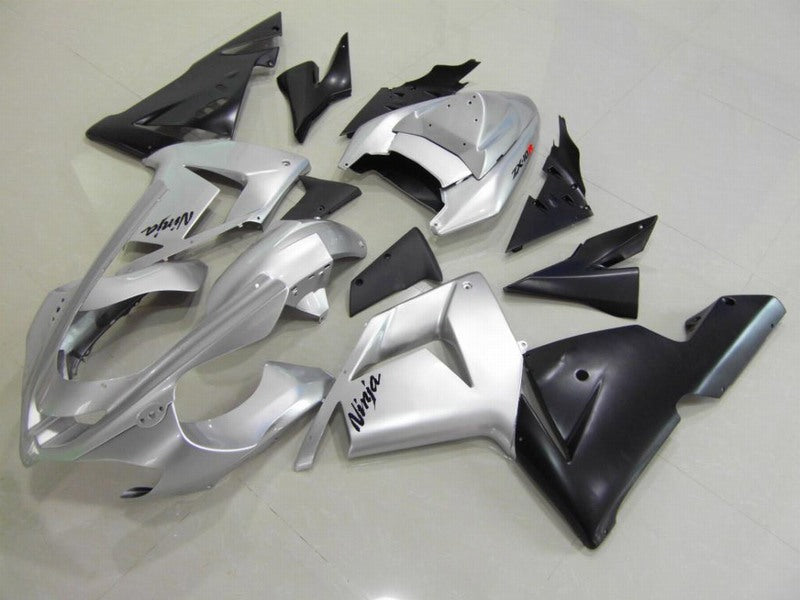 Silver and Mate Black Factory Style - NINJA ZX-10R 04-05 Fairing Kit