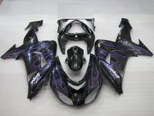 Carica l&#39;immagine nel visualizzatore di Gallery, Black and Purple Flame - NINJA ZX-10R 06-07 Fairing Kit