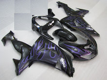 Carica l&#39;immagine nel visualizzatore di Gallery, Black and Purple Flame - NINJA ZX-10R 06-07 Fairing Kit