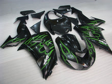 Carica l&#39;immagine nel visualizzatore di Gallery, Black and Green Flame - NINJA ZX-10R 06-07 Fairing Kit