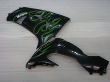 Carica l&#39;immagine nel visualizzatore di Gallery, Black and Green Flame - NINJA ZX-10R 06-07 Fairing Kit