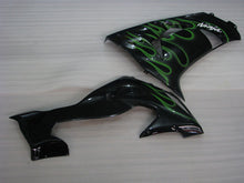 Carica l&#39;immagine nel visualizzatore di Gallery, Black and Green Flame - NINJA ZX-10R 06-07 Fairing Kit