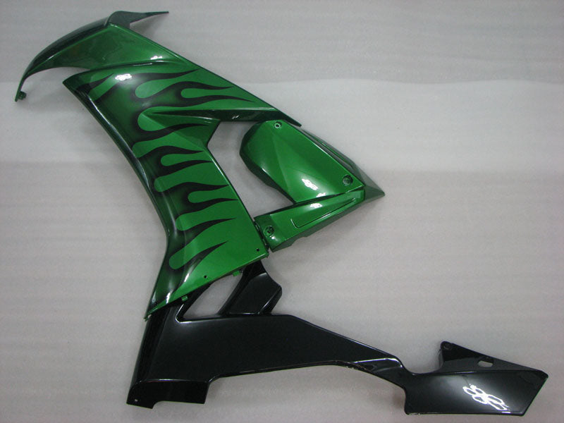 Green and Black Flame - NINJA ZX-10R 08-10 Fairing Kit