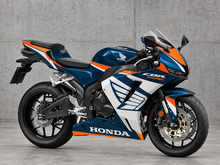 Carica immagine nel visualizzatore della galleria, Deep Blue and Orange White Factory Style - CBR600RR 24-26 Fairing Kit