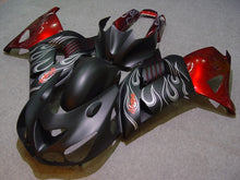 Carica l&#39;immagine nel visualizzatore di Gallery, Matte Black and Red Flame - NINJA ZX-14R 06-11 Fairing Kit