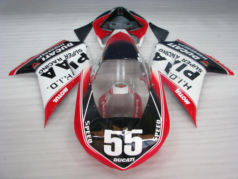 Number 55 Red and White Black MOTUL - Ducati 1198 07-11