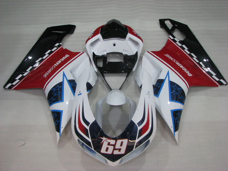 Number 69 White and Red Black Star - Ducati 848/1098/1198