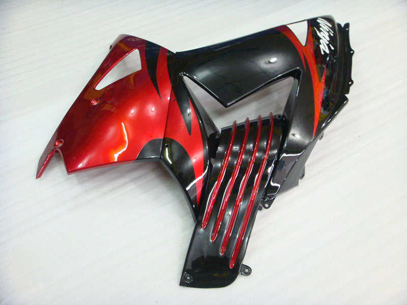Red and Black Flame - NINJA ZX-14R 06-11 Fairing Kit