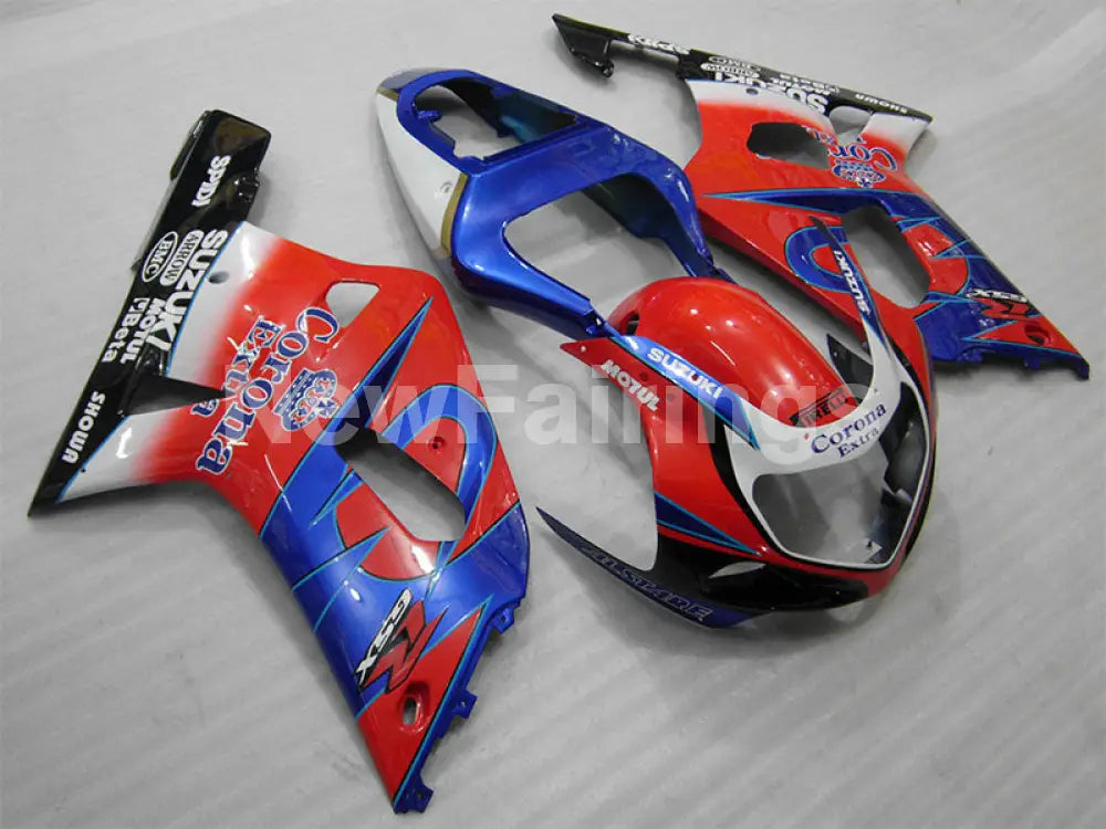 Red and Blue Corona - GSX-R600 01-03 Fairing Kit