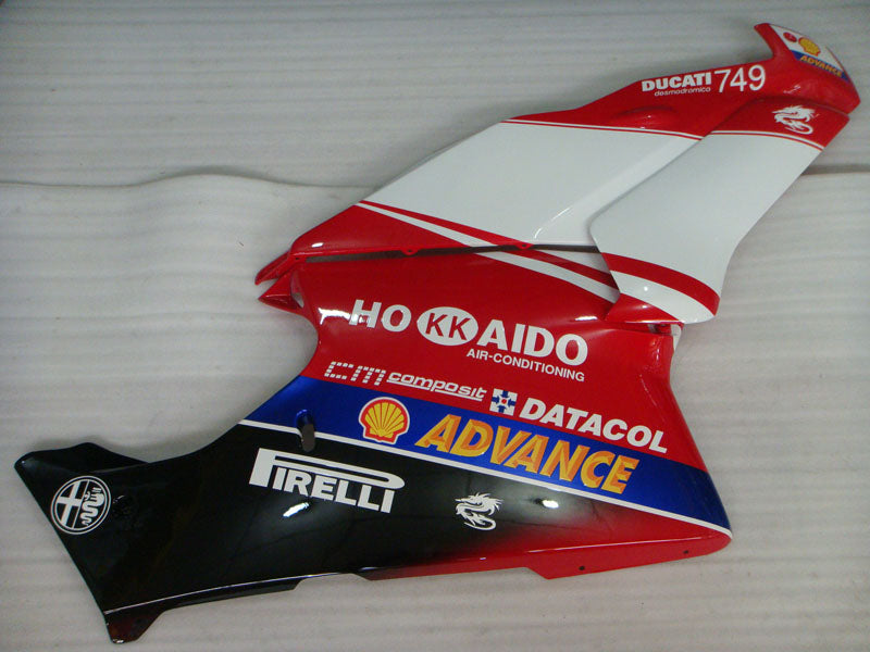 Red and White Black PIRELLI - Ducati 749 05-06 Fairing Kit