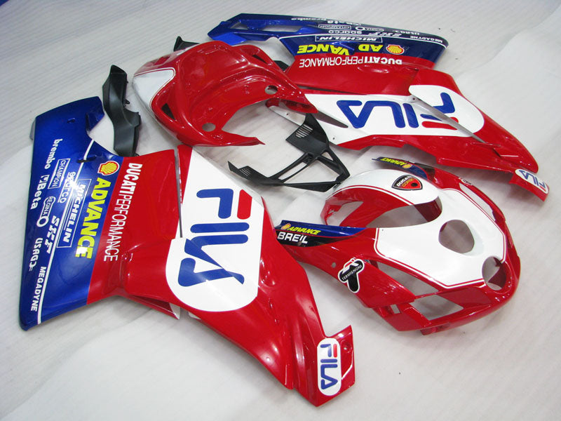 Red and White Blue FILA - Ducati 749/999 03-04 Fairing Kit